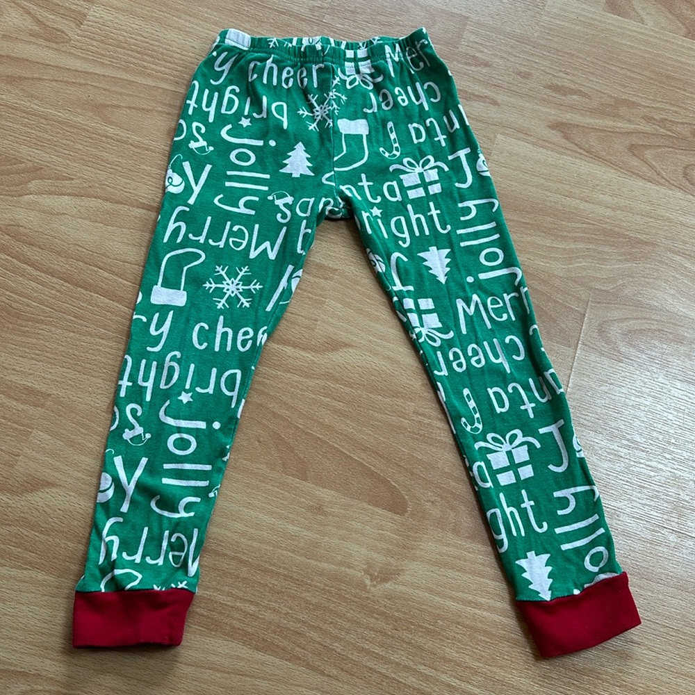 8/$25 The Children's Place Green Merry Jolly Bright Words Pajama Pants Sz 5T